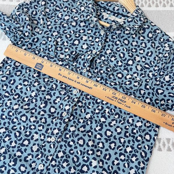 Boden 100% Cotton Leopard Animal Print Button Down Shirt 4 Preppy Chic Twee - Picture 5 of 10